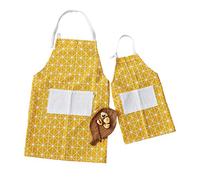 G-Tree 2 pack Parent Child Grembiule - multifunzionale Grembiule per cucinare, cottura, giardinaggio, durevole Grembiule con Pocket migliore regalo per il padre del figlio della madre figlia (giallo)