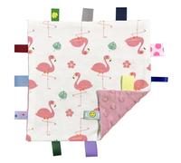 G-Tree Blanket Baby Pink Consolatore con Tags - Coperta Flamingo sicurezza degli animali con Plain rosa strutturato Lato inferiore