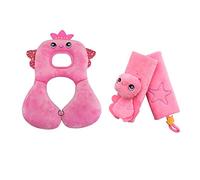 G-Tree Car Seat Covers Strap e Baby Cuscino da viaggio, copertura cinghia del bambino e bambino poggiatesta per 1-4 anni, confortevole e reversibile, Rosa Angelo