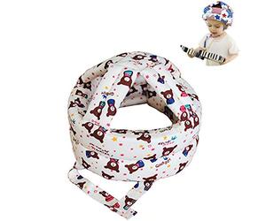 G-Tree del bambino del bambino morbida casco di sicurezza - Materiale di superficie cotone, Fill-in materiale spugnoso regolabile protezione cablaggi Cap, Baby Gift (Bear)