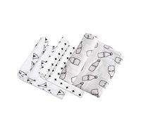 G-Tree mussola di cotone Swaddle Coperte, 47x47" Blanket organico mussola di cotone bambino, morbido mussola Copertina per i ragazzi e le ragazze (3 pezzi)