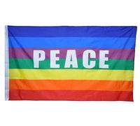 G.V. Bandiera della Pace cm 90x150 Flag Peace No War Movimento Pacifista Arcobaleno Tessuto Resistente