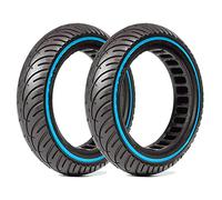 G.V.SHOP® 2pz Pneumatico Solido da 8,5 Pollici per Scooter Monopattino Elettrico Xiaomi M365 e PRO, Ducati, Lexgo, Vivobike, Gomma Ruota Piena, Morbida, Ricambio Anteriore/Posteriore (Blu 2pz)