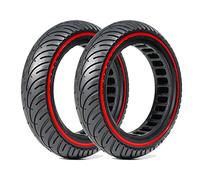 G.V.SHOP® 2pz Pneumatico Solido da 8,5 Pollici per Scooter Monopattino Elettrico Xiaomi M365 e PRO, Ducati, Lexgo, Vivobike, Gomma Ruota Piena, Morbida, Ricambio Anteriore/Posteriore (Rosso 2pz)
