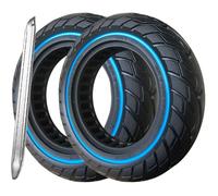 G.V.SHOP® Ruota Piena 10x2.5 (36mm) per Monopattino Elettrico - Pneumatico Solido Anti-Foratura Compatibile con Xiaomi, Ducati, Lexgo, Vivobike S2 60/70-6.5 (Blu 2pz+leva)