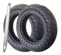 G.V.SHOP® Ruota Piena 10x2.5 (36mm) per Monopattino Elettrico - Pneumatico Solido Anti-Foratura Compatibile con Xiaomi, Ducati, Lexgo, Vivobike S2 60/70-6.5 (Nero puntini 2pz+leva)