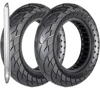 G.V.SHOP Ruota Piena da 10X2.5 Pollici 36MM per Scooter Monopattino Elettrico Gomma Piena, XIAOMI, DUCATI, LEXGO, VIVOBIKE S2, Anti Scivolo, Pneumatico Solido (Nero puntini 2pz+leva)