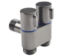 G1/2 1 IN Due Fuori Doppio Controllo Lavatrice Rubinetto Wc Triangolo Valvola