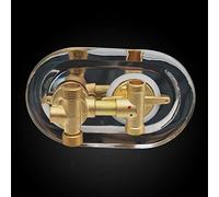 G1/2" 2/3/4/5 Uscita Un Pezzo Doccia Deviatore Rubinetto Vasca Pannello Miscelatore in Ottone, Cartuccia Ceramica Valvola Miscelatrice Acqua, Distanza Punto Centrale 6,5cm (Filettatura 2 Vie)