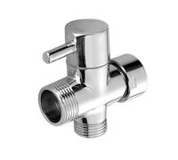 G1/2" Valvola Adattatrice a T Ricambio, 3 Vie Deviatore Doccia Rubinetto, Deviatore a 3 Vie Interruttore, In Ottone, Cromo Lucido, per Soffione Doccia, Braccio Valvola Adattatrice（D）