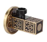 G1/2 Valvola d'Angolo con Filetto Esterno, Valvola di Interruzione Acqua Calda e Fredda in Ottone Antico, Corpo Rotabile a 360° con Coperchio Posteriore in Nichel Spazzolato per Ba