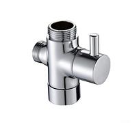 G1/2 "Valvola deviatore in ottone a 3 vie Convertitore adattatore a T Cromato per soffione doccia Valvola di distribuzione dell'acqua a tre vie Convertitore connettore da 1/2"