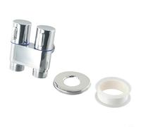 G12 1 in 2 out Valvola a doppia presa per lavello da cucina e scaldabagno, colore argento