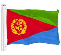 G128 Eritrea Eritrean Flag | 3x5 Ft | LiteWeave Pro Series Printed 150D Polyester | Country Flag, Indoor/Outdoor, Vibrant Colors, Brass Grommets, Thicker and More Durable Than 100D 75D Polyester