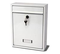 G2 Trading - Cassetta per lettere in acciaio, grande capacità, colore: Bianco