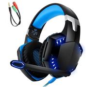 G2000 3 5mm Cuffie da Gioco con Riduzione del Rumore Stereo Controllo del Volume del Suono Luce LED Comfort Paraorecchie Cavo Adattatore Audio per PC Laptop Smartphone