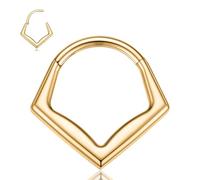 G23 - Anello per setto nasale in titanio 16 G, gioiello minimalista, triangolare, per helix, Daith, Rook, trago, cartilagine, orecchini da donna, Titanio, Nessuna pietra preziosa