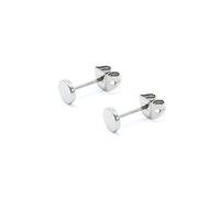 G23 Orecchini a bottone in titanio ipoallergenici a punto piatto donne 4 mm orecchini a disco tondo argento ragazze per orecchie sensibili