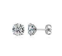 G23 - Orecchini da donna in titanio CZ per orecchie sensibili, 3 mm, 4 mm, 5 mm, 6 mm, 7 mm, 8 mm, 7mm, Titanio, Zirconia cubica