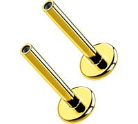 G23 Titanium Threadless & internamente filettato piatto posteriore orecchini - 20G 18G 16G argento oro labret post in 5 mm-12 mm per naso elica trago cartilagine lobo Medusa piercing gioielli