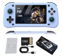 G28 Console Di Gioco Portatile Retrò, Sistema Linux Open Source Con 15000 + Giochi, Joystick Analogici A Doppio Schermo HD Da 4,3 Pollici, Lettori Portatili Di Giochi Video Retrò-Blue||128G