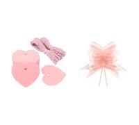 G2PLUS 100 PCS Etichette di Carta Cuore e 10PCS Fiocchi Rosa