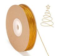 G2PLUS 100M Filo d'oro Spago Dorato 1MM Corda per Gioielli Filo di Spago Natalizio per la Creazione di Gioielli Regalo o Ornamenti per Alberi di Natale