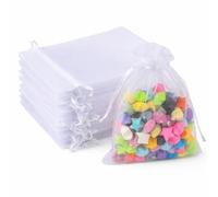 G2PLUS 100PCS Bianco Sacchetti Organza,10x15cm Sacchetti Organza Gioielli