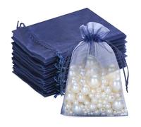 G2PLUS 100PCS Blu Navy Sacchetti Organza,10x15cm Sacchetti Organza Gioielli