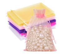 G2PLUS 100PCS Colorate Sacchetti Organza,10x15cm Sacchetti Organza Gioielli