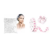 G2PLUS 100PCS Cuffie Doccia e Nastro in Cotone Rosa