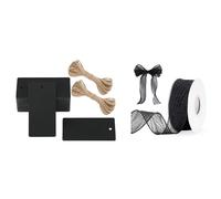 G2PLUS 100PCS Etichette in Carta Kraft e 40mm Nero Nastro