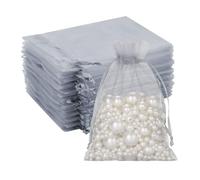 G2PLUS 100PCS Grigio Sacchetti Organza,10x12cm Sacchetti Organza Gioielli