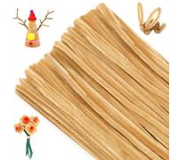 G2PLUS 100PCS Marrone Chiaro Scovolini Ciniglia Steli in Ciniglia Pipa Scovolini Scovolini Decorativi Bastoncini Decorativi in Ciniglia Lavoretti Creativi per Bambini,Bricolage e Decorazione