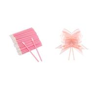 G2PLUS 100PCS Monouso Lip Gloss e 10PCS Fiocchi Grandi da Regalo Rosa