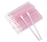 G2PLUS 100PCS Monouso Lip Gloss Pennelli Labbra Microbrush Rosa Lip Brush Applicatore Labbra Lip Gloss Applicatore Makeup Tool,Maniglia di cristallo