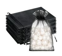 G2PLUS 100PCS Nero Sacchetti Organza,10x15cm Sacchetti Organza Gioielli