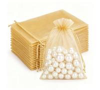 G2PLUS 100PCS Oro Sacchetti Organza,10x15cm Sacchetti Organza Gioielli