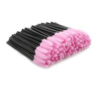 G2PLUS 100PCS Pennello per Ciglia Monouso,Scovolino Ciglia,Applicatore Mascara,Spazzolini Ciglia in Silicone per L'estensione Delle Ciglia (Nero+Rosa)