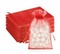 G2PLUS 100PCS Rosso Sacchetti Organza,10x15cm Sacchetti Organza Gioielli