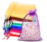 G2PLUS 100PCS Sacchetti in Organza Sacchetti Regalo in Organza 10x15CM Sacchetti Organza Regalo Borse Organza Gioielli Sacchetto con Coulisse per Matrimonio Caramella Gioielli (Colori Misti)