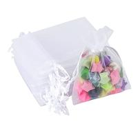 G2PLUS 100PCS Sacchetti in Organza Sacchetti Regalo in Organza 7x9CM Sacchetti Organza Regalo Borse Organza Gioielli Sacchetto con Coulisse per Matrimonio Caramella Gioielli (Bianca)