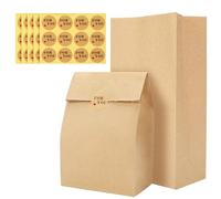 G2PLUS 100PCS Sacchetto di Carta Kraft,Sacchetto di Carta Sandwich Sacchetti Kraft 15.5x10x30CM cmSacchetti Alimentari carta Piccoli per Popcorn Ortofrutta Caramelle+60 Adesivi
