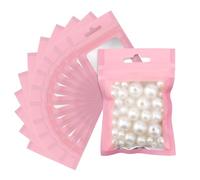 G2PLUS 100PCS Sacchetto Imballaggio Alluminio Sacchetti in Mylar,Sacchetti Opaca Rosa,9×12CM Sacchetti a Prova di Odore con Finestra Trasparente per Alimenti,Gioielli,Campione
