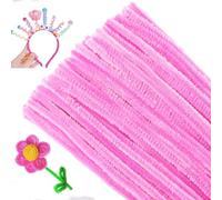 G2PLUS 100PCS Scovolini Ciniglia :Scovolini per Lavoretti Rosa,Strisce pulisci Tubi,Bastoncini Decorativi in Ciniglia per Bricolage e Decorazione per Bambini e Adulti
