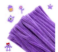 G2PLUS 100PCS Scovolini Ciniglia,Scovolini Viola per Lavoretti, Pipe Cleaner, Filo di Ciniglia, Barra Twist Color Macaron per Lavoretti Decorativi, Fai Da Te Creativo