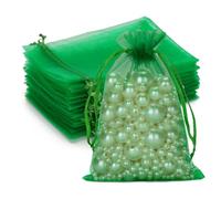 G2PLUS 100PCS Verde Sacchetti Organza,10x15cm Sacchetti Organza Gioielli