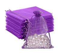 G2PLUS 100PCS Viola Sacchetti Organza,13x18cm Sacchetti Organza Gioielli