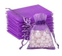 G2PLUS 100PCS Viola Sacchetti Organza,7x9cm Sacchetti Organza Gioielli