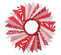 G2PLUS 10M Multicolore Bandierine,Ghirlanda di Bandierine,Banner Tessuto Bunting,Triangolo Bandiera Ghirlanda,36PCS Bandiera, Doppia Vintage Decorazione per Matrimoni Feste di Compleanno(Rosso)